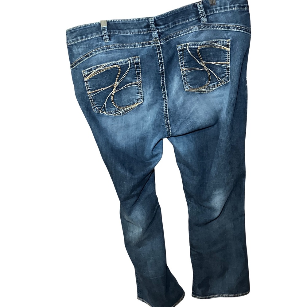 Silver Jeans Tuesday Bootcut Women Size 16 1/2 Blue Contrast Stitching - Picture 4 of 9